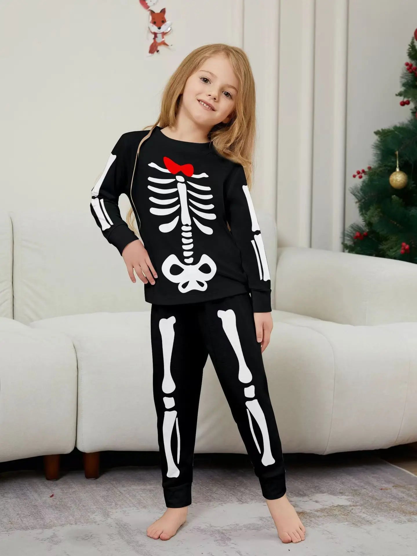 2024 Halloween Family Matching Outfits Skeleton Father Mother Children Pajamas Sets Daddy Mommy and Me Pj's Clothes Tops+Pants