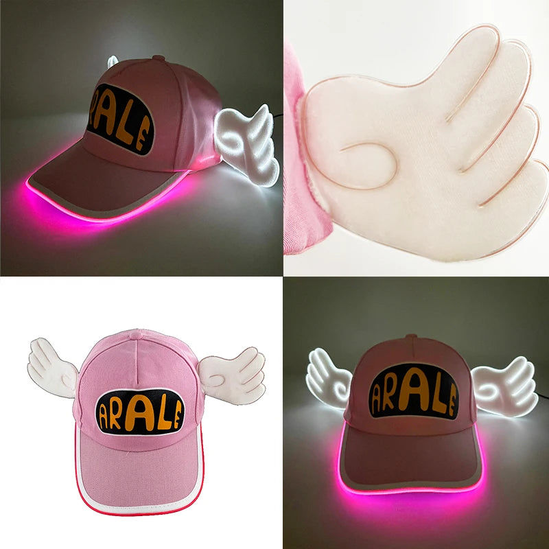 LED Light Up Baseball Hat - Flashing Pumpkin Cap for Halloween, Rave Parties, and Cosplay Costumes