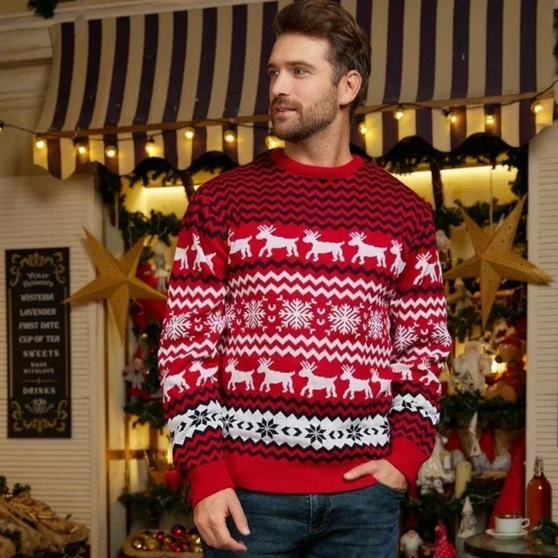 2024 New Christmas Matching Sweaters Soft Jumper Women Men Boys Girls Jacquard Pullover Top Warm Thick Knitwear Xmas Family Look