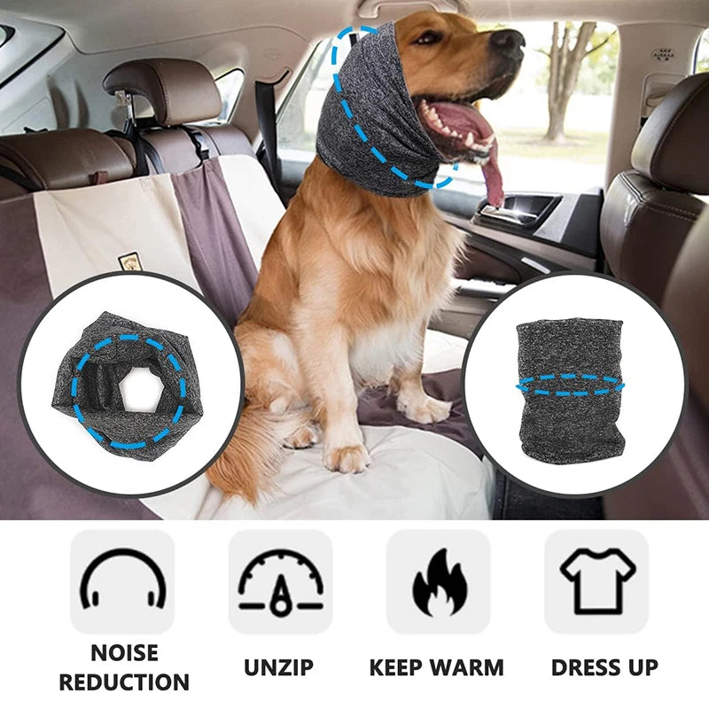 Dog Grooming Earmuff Warm Headband Ear Cover Neck Hat Noise Cancel Scarf Collar Soundproof Anxiety Pet Bath Quiet Dry HeadSleeve