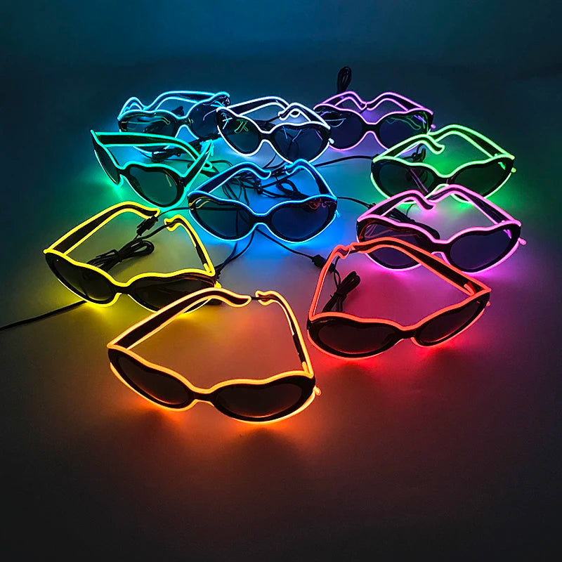 LED Light Up Glasses - Neon Luminous Goggles for Christmas, Cosplay