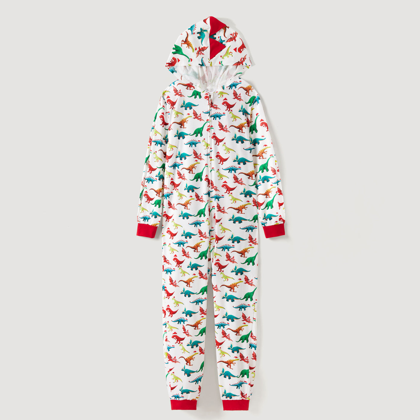 Christmas Dinosaur Print Family Matching Hooded Onesies Pajama  Cozy Sets