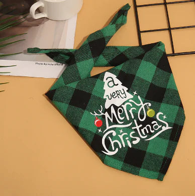 Christmas Plaid Pet Bandanas | "Santa’s Favorite" Edition