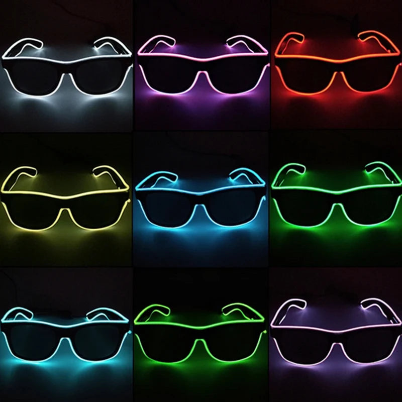 LED Light Up Glasses - Neon Luminous Goggles for Christmas, Cosplay