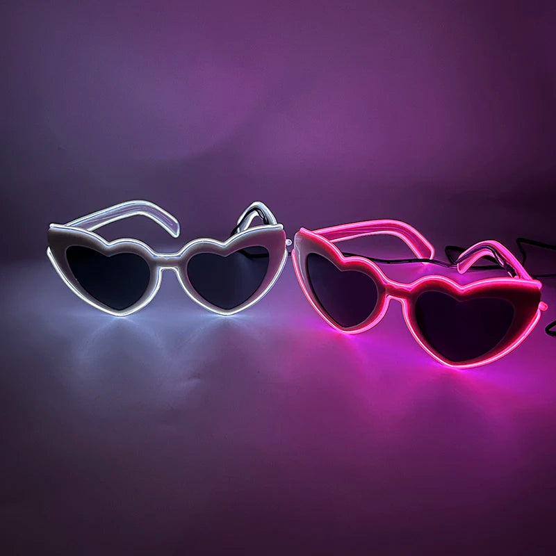 LED Light Up Glasses - Neon Luminous Goggles for Christmas, Cosplay