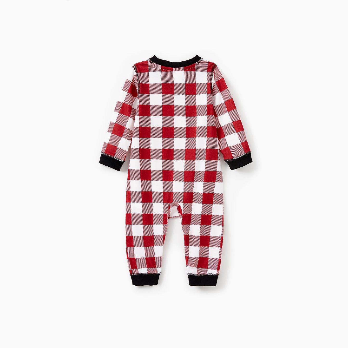 Christmas  Pajamas Sets Family Matching Red White Checkered Plaid Drawstring and Pockets