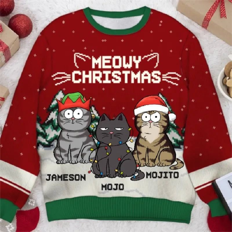 Ugly Christmas Sweaters Autumn And Winter 3D Funny Printed Holiday Party Xmas Sweatshirt for Party Birthday Xmas Sweatshirt 2024