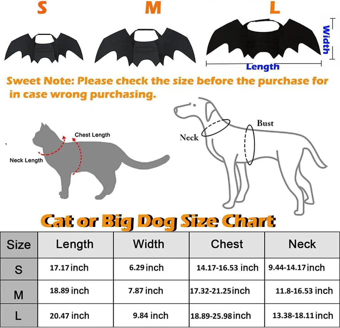 Dog Costumes Halloween Cat Clothes Pet Clothes Bat Wings Bell Style Dog Christmas Clothes  Dog Sweater for Large Dogs