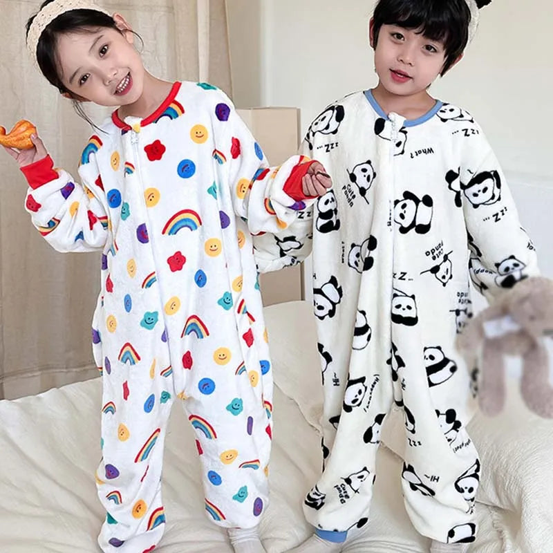 Cartoon Flannel Fleece Children Baby Sleeping Bag Sack Warm Winter Clothes Toddler Sleepsack Pajamas For Girls Boys Kids 1-6T