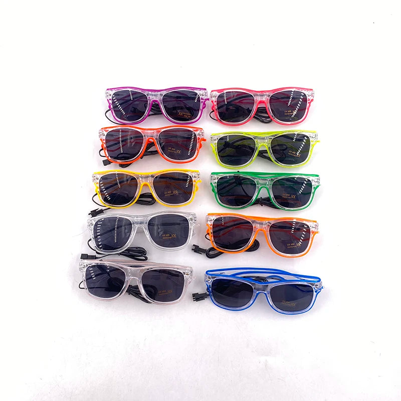 LED Light Up Glasses - Neon Luminous Goggles for Christmas, Cosplay