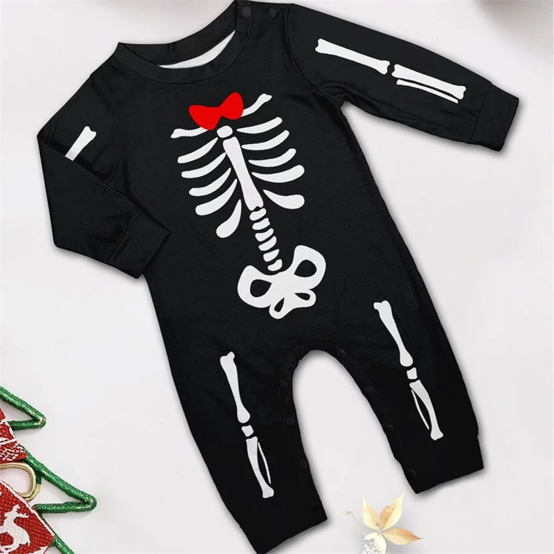 2024 Halloween Family Matching Outfits Skeleton Father Mother Children Pajamas Sets Daddy Mommy and Me Pj's Clothes Tops+Pants