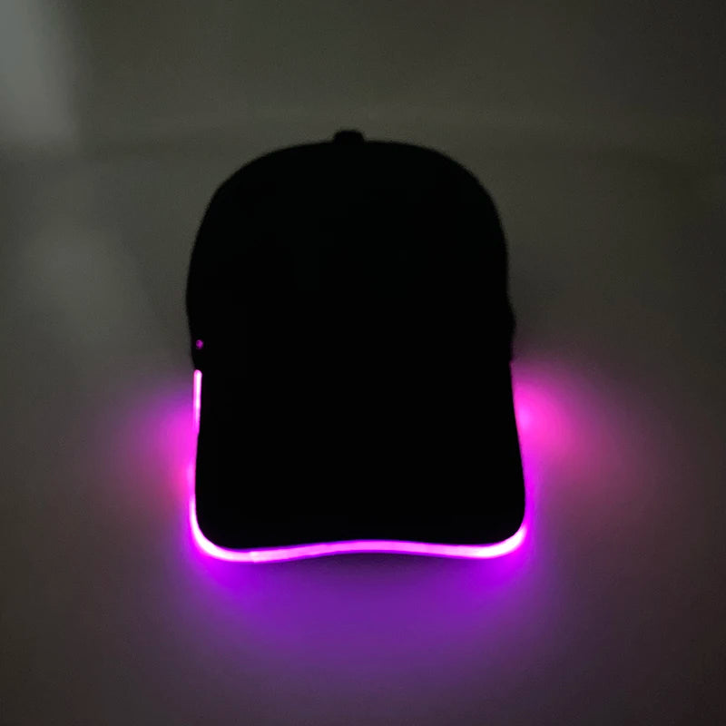 LED Light Up Baseball Hat - Flashing Pumpkin Cap for Halloween, Rave Parties, and Cosplay Costumes