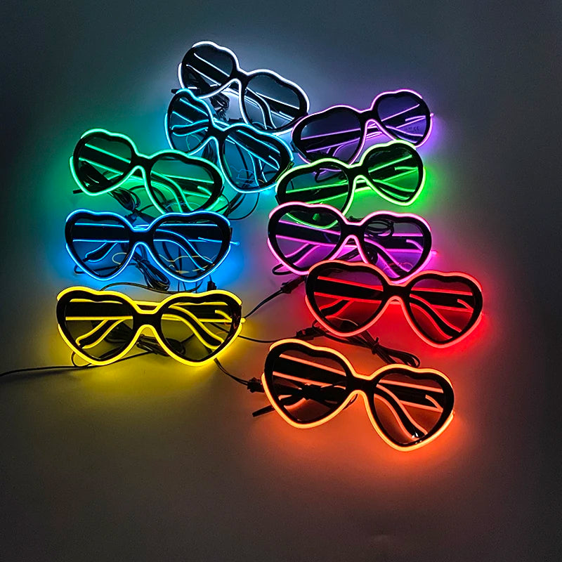 LED Light Up Glasses - Neon Luminous Goggles for Christmas, Cosplay