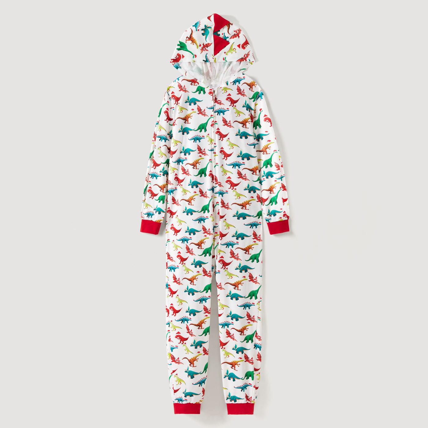 Christmas Dinosaur Print Family Matching Hooded Onesies Pajama  Cozy Sets