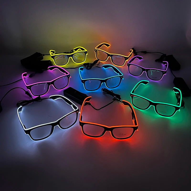 LED Light Up Glasses - Neon Luminous Goggles for Christmas, Cosplay