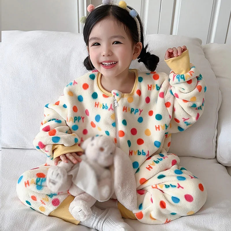 Cartoon Flannel Fleece Children Baby Sleeping Bag Sack Warm Winter Clothes Toddler Sleepsack Pajamas For Girls Boys Kids 1-6T