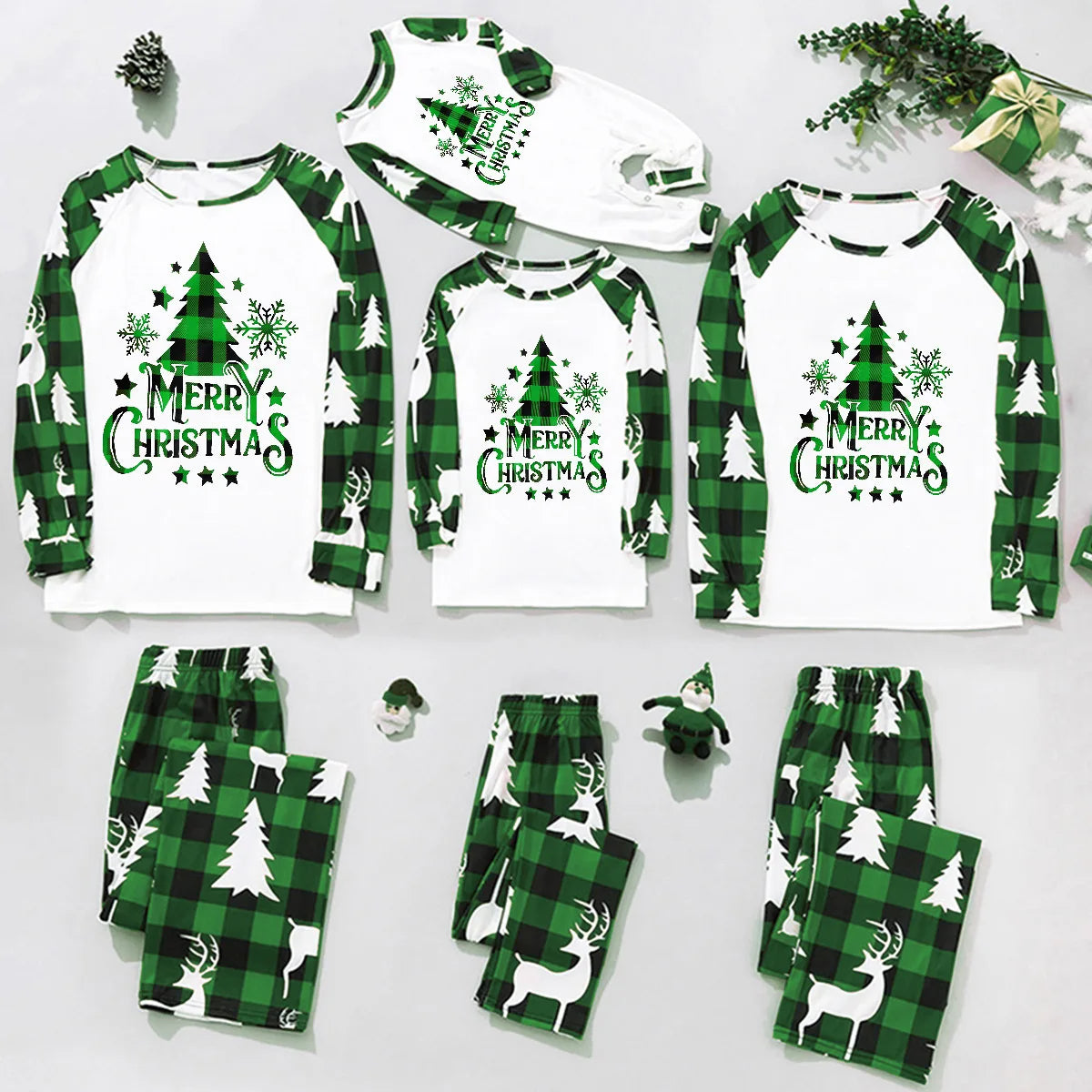 Christmas Family Matching 2-Piece Pajama Set for Mom, Dad, Kids, and Baby, Creating a Cozy Holiday Atmosphere|Pawxmasduo