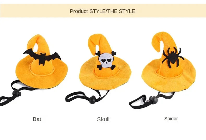 Halloween Small Pets Clothes Hat Bat Wings Funny Cat Dog Cosplay Costume Artificial Wing with Pumpkin Bells Halloween Supplies