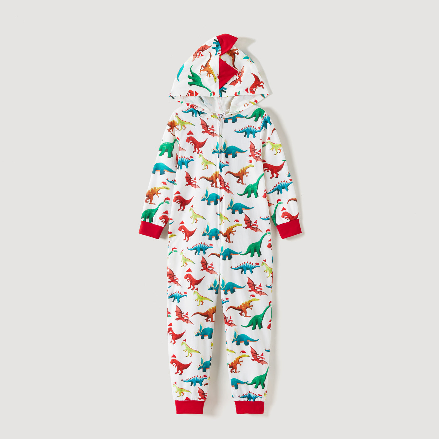 Christmas Dinosaur Print Family Matching Hooded Onesies Pajama  Cozy Sets