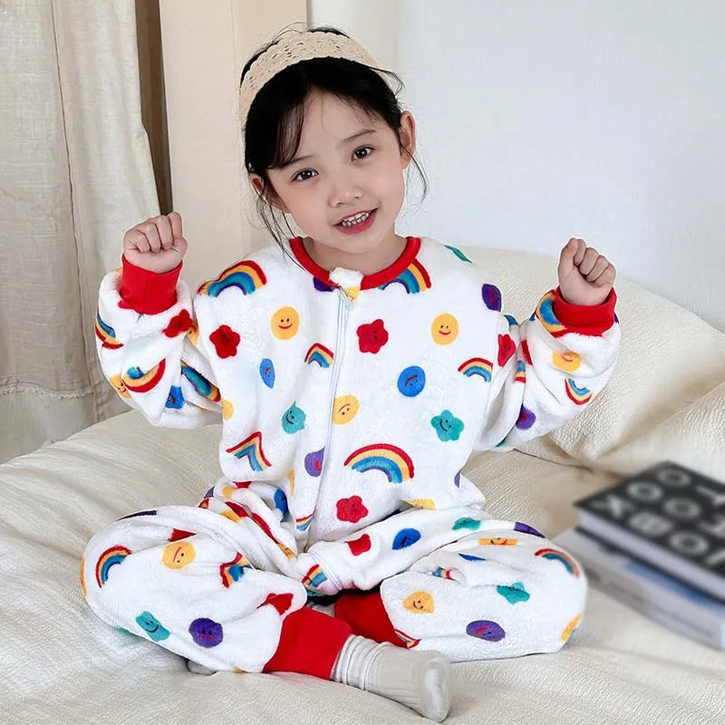 Cartoon Flannel Fleece Children Baby Sleeping Bag Sack Warm Winter Clothes Toddler Sleepsack Pajamas For Girls Boys Kids 1-6T