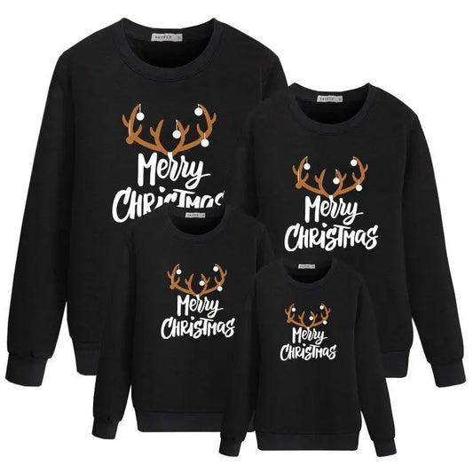 Baby Kids Winter Sweaters Christmas Family Matching Outfits Xmas T Shirt Deer Sweatshirt Mother Father Daughter Son Set