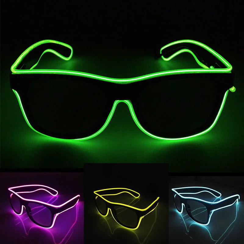 LED Light Up Glasses - Neon Luminous Goggles for Christmas, Cosplay