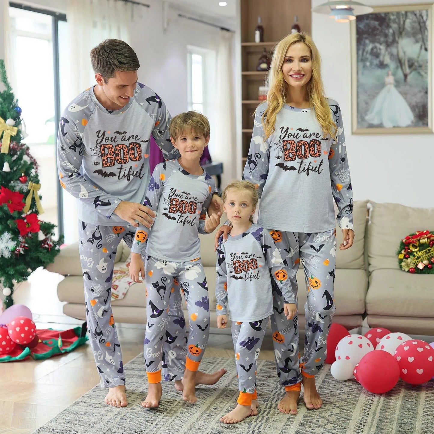 New 2024 Halloween Family Pajamas Fashion Skull Pumpkin Parent Child Suit Quality Family Matching Outfits  Festival Home Clothes