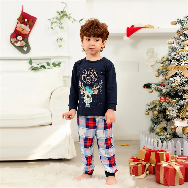 2024 Christmas Family Matching Pajamas – Cute Deer Print for Parents & Kids