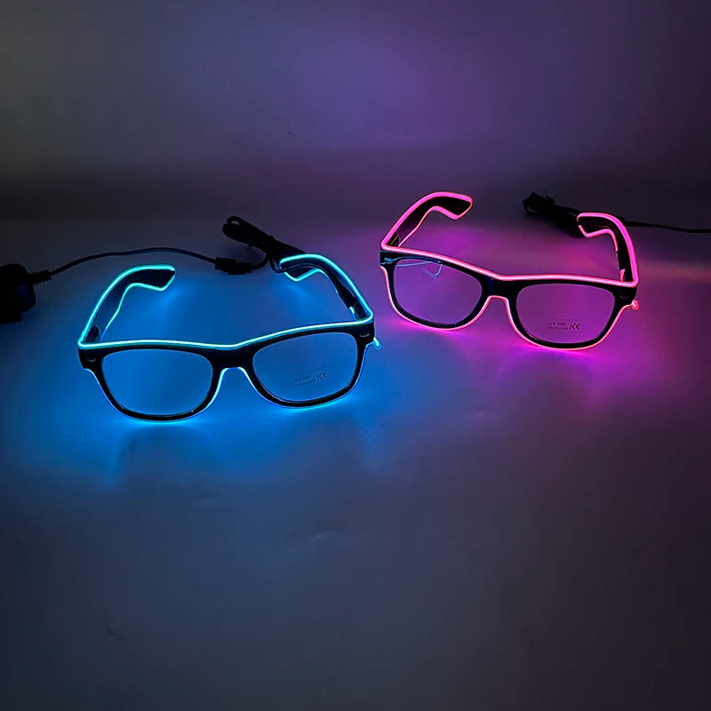 LED Light Up Glasses - Neon Luminous Goggles for Christmas, Cosplay