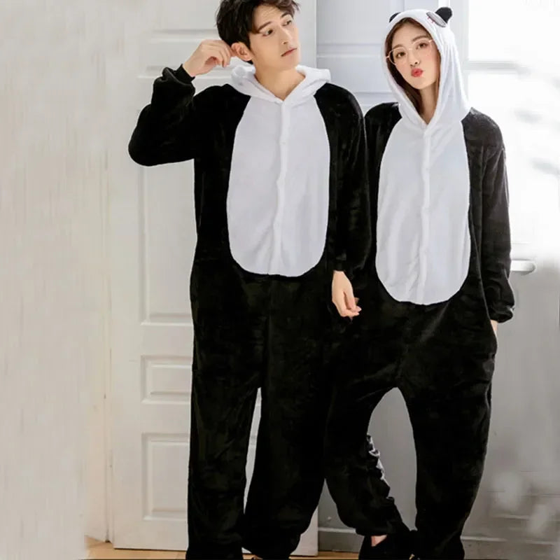 Unisex Anime Onesies – Hooded Flannel Jumpsuits for Family Matching Pajamas