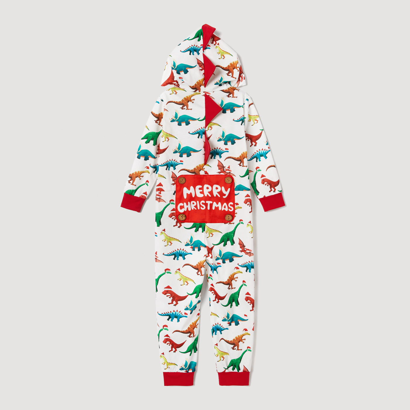 Christmas Dinosaur Print Family Matching Hooded Onesies Pajama  Cozy Sets