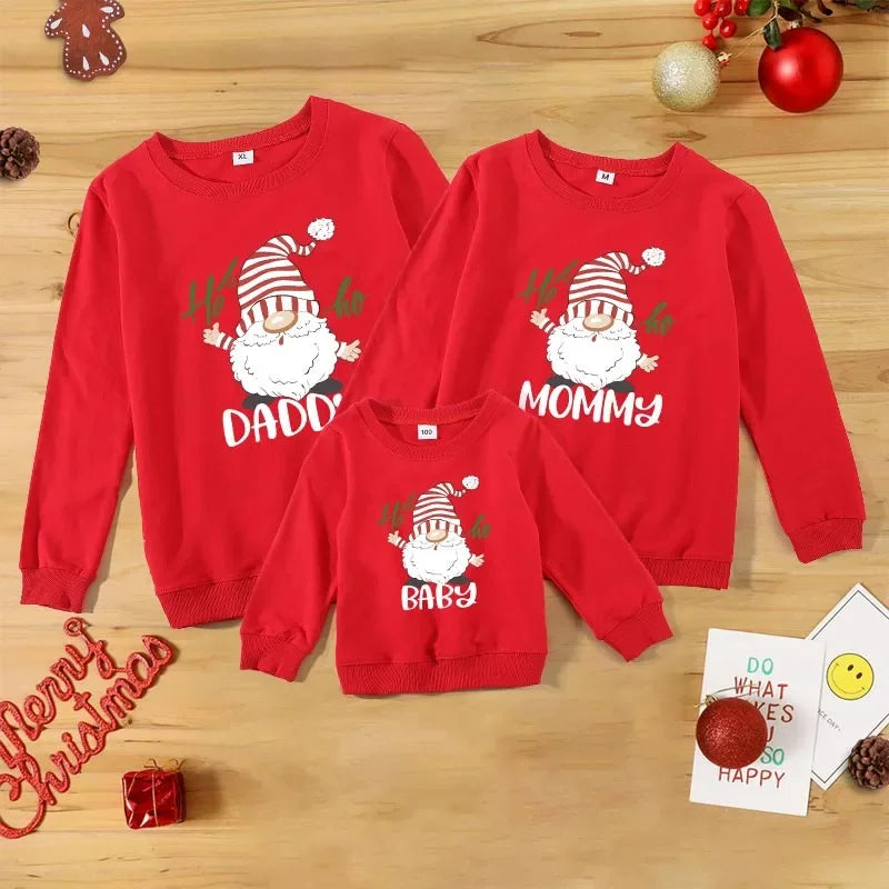 Baby Kids Winter Sweaters Christmas Family Matching Outfits Xmas T Shirt Deer Sweatshirt Mother Father Daughter Son Set