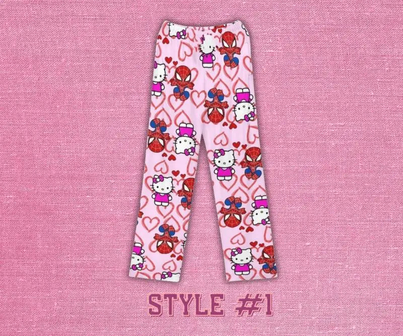 Kawaii Sanrios Hellokitty Pajama Trousers Spring Autumn Home Leisure Summer Cartoon Air Conditioning Wear Sleeping Loose Pants