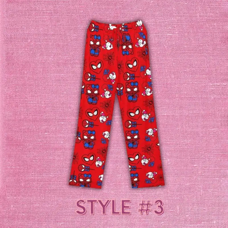 Kawaii Sanrios Hellokitty Pajama Trousers Spring Autumn Home Leisure Summer Cartoon Air Conditioning Wear Sleeping Loose Pants