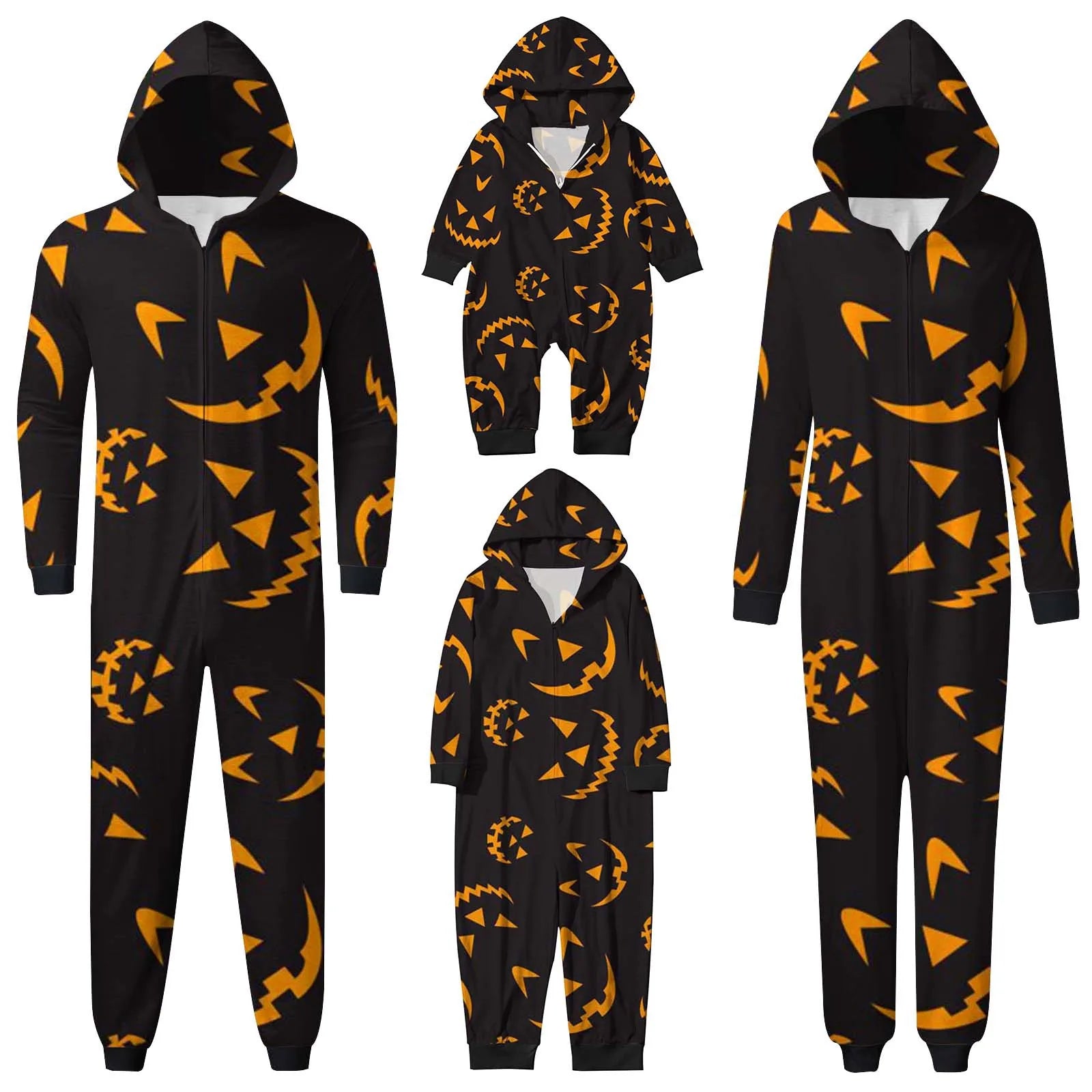 Halloween Family Matching Spider Web Jumpsuit with Zip and Hood, Perfect for Family Gatherings and Cosplay