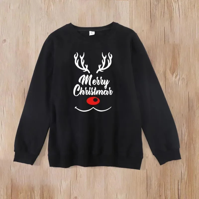 Baby Kids Winter Sweaters Christmas Family Matching Outfits Xmas T Shirt Deer Sweatshirt Mother Father Daughter Son Set