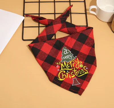 Christmas Plaid Pet Bandanas | "Santa’s Favorite" Edition