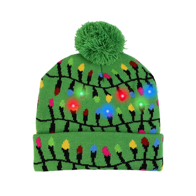 LED Christmas Knitted Hat – Light-Up Holiday Beanie for Festive Fun