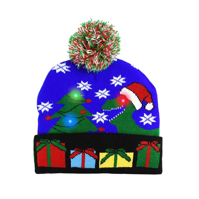 LED Christmas Knitted Hat – Light-Up Holiday Beanie for Festive Fun