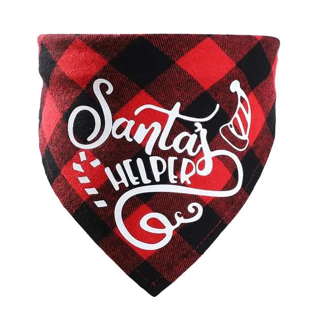 Christmas Plaid Pet Bandanas | "Santa’s Favorite" Edition