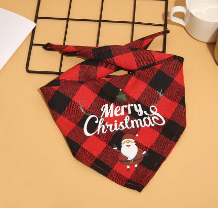 Christmas Plaid Pet Bandanas | "Santa’s Favorite" Edition