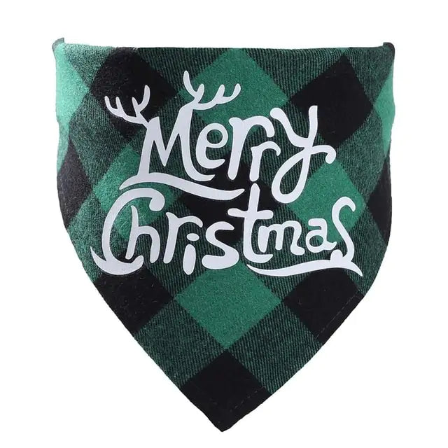 Christmas Plaid Pet Bandanas | "Santa’s Favorite" Edition