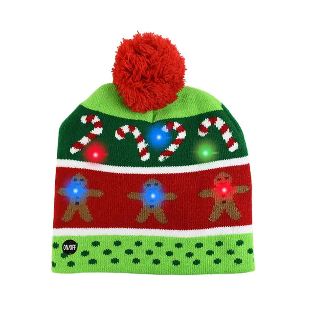 LED Christmas Knitted Hat – Light-Up Holiday Beanie for Festive Fun