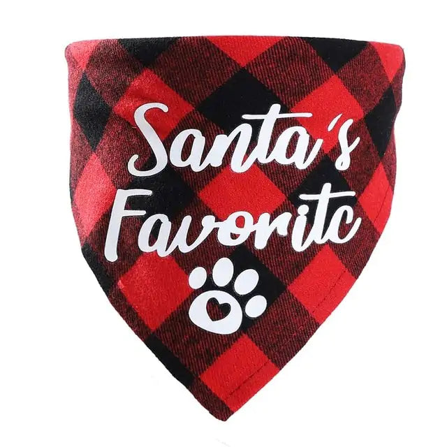 Christmas Plaid Pet Bandanas | "Santa’s Favorite" Edition