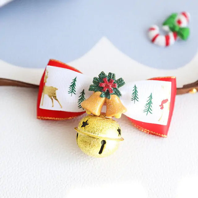 Festive Christmas Pet Collar Bow Tie | Adorable Holiday Accessory for Dogs & Cats