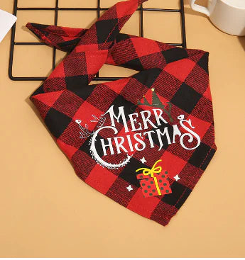 Christmas Plaid Pet Bandanas | "Santa’s Favorite" Edition