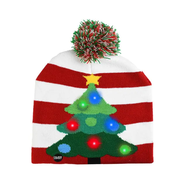 LED Christmas Knitted Hat – Light-Up Holiday Beanie for Festive Fun