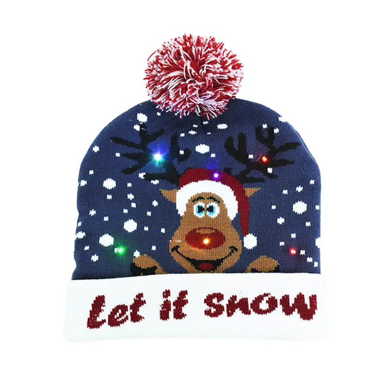 LED Christmas Knitted Hat – Light-Up Holiday Beanie for Festive Fun