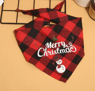 Christmas Plaid Pet Bandanas | "Santa’s Favorite" Edition