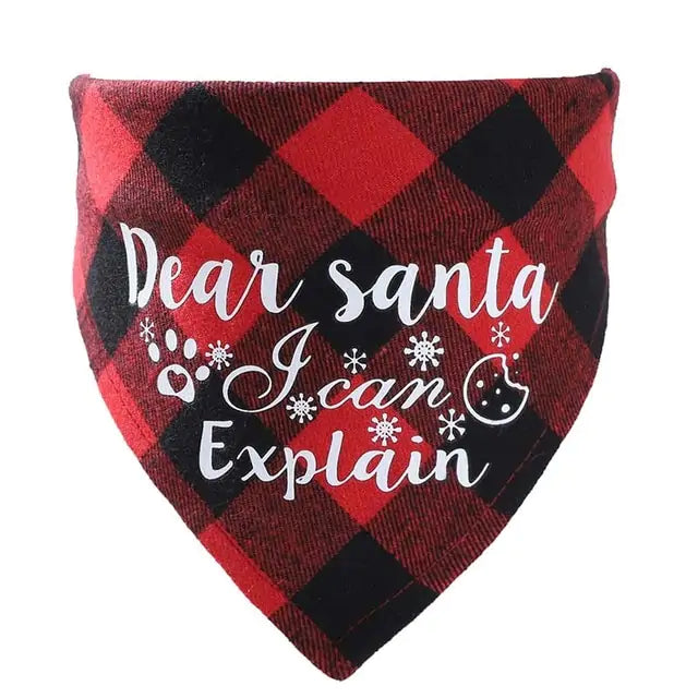 Christmas Plaid Pet Bandanas | "Santa’s Favorite" Edition